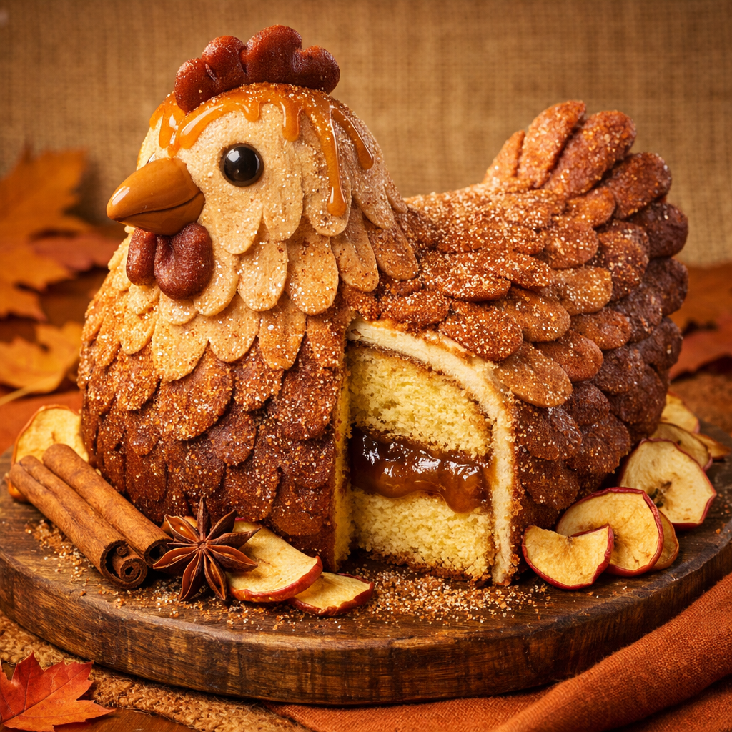 Cinnamon Spice Hen with apple butter filling